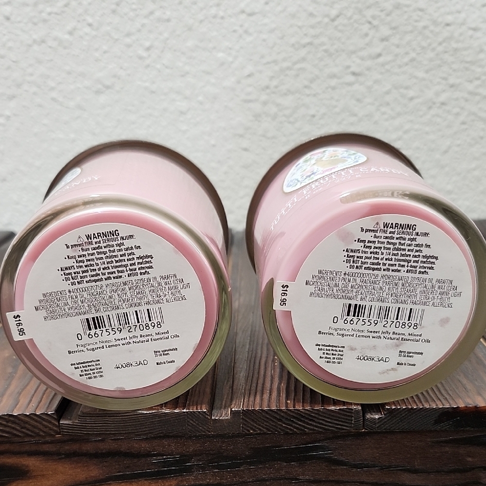 Bath & Body Works Tutti Frutti Candy Candle - Pink - Picture 2 of 3